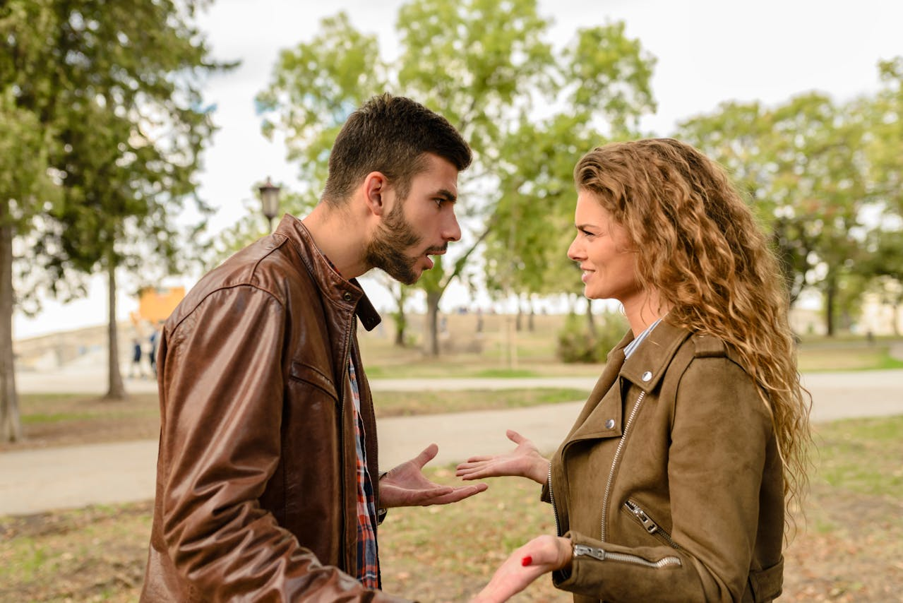 Couple debating