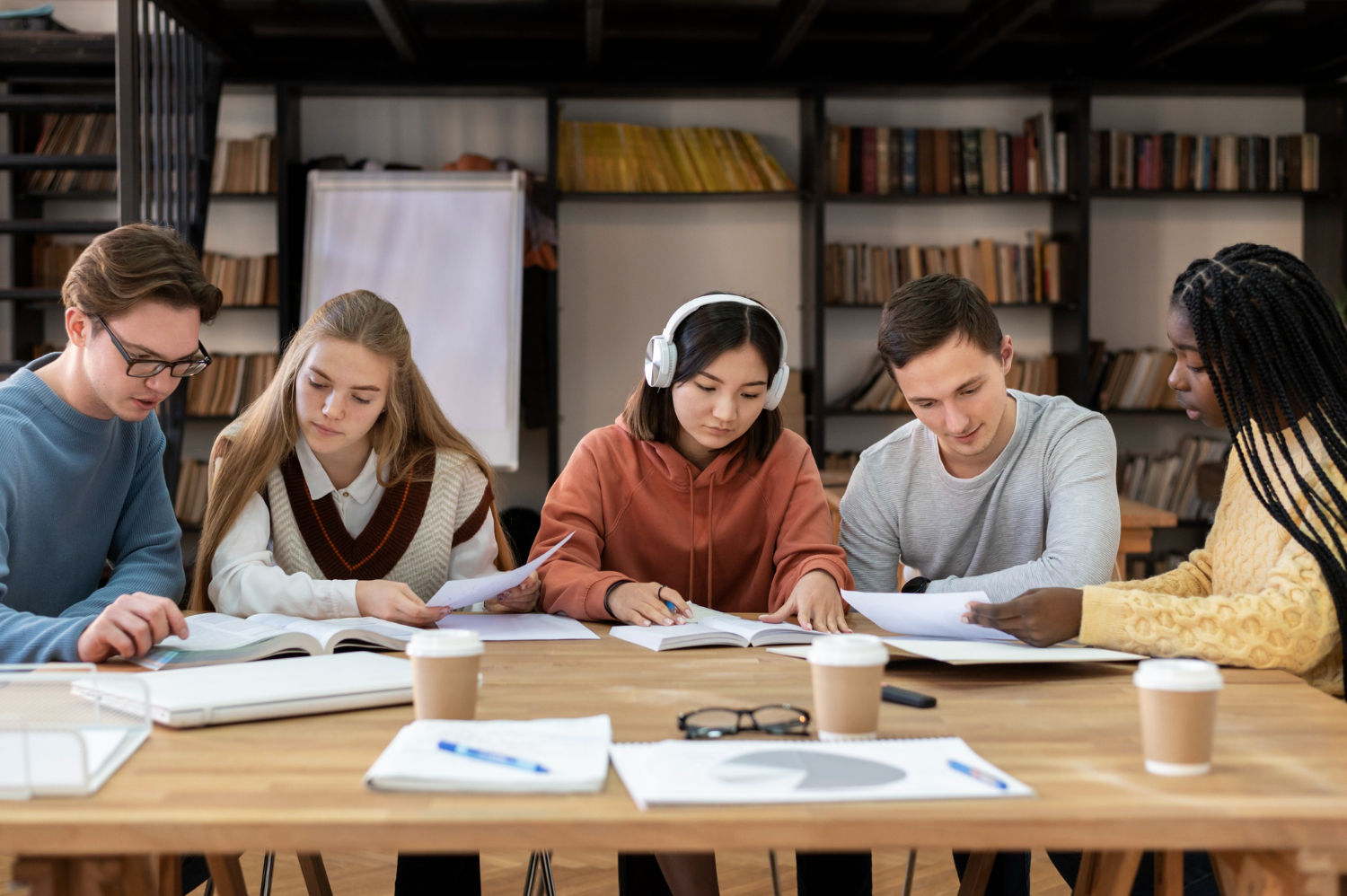 Friends having study group