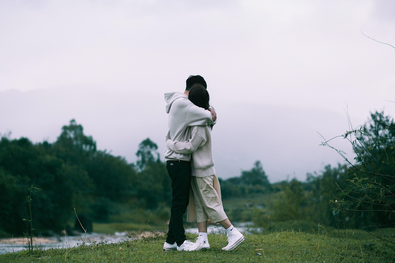 Couple hugging